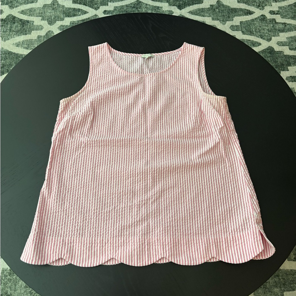 Talbots Pink and White Striped Top
